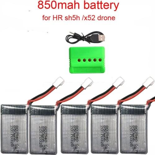 Lamsam 3.7V 850mah li po battery for x5c HR SH5 SH5HD x52drone RC Quadcopter Spare Parts 850mah 25C Battery