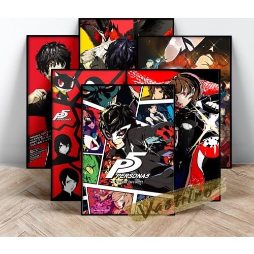 Persona 5 Anime Illustration Poster Japanese Manga Character Print Art Canvas Painting Kids Room Home Decor Wall Stickers Gift