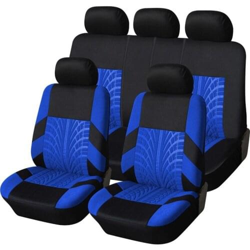 Racing Car Seat Covers Tire Track Universal Fit Front Rear Seat Cover Interior Accessories Blue Red Gray New for Honda kia vaz