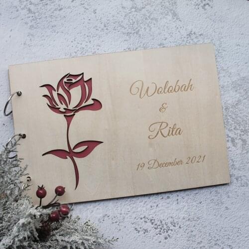 Floral Personalised Wedding Guest Book, wedding Guest Book, rose Guest Book, botanical wedding botanical guest book