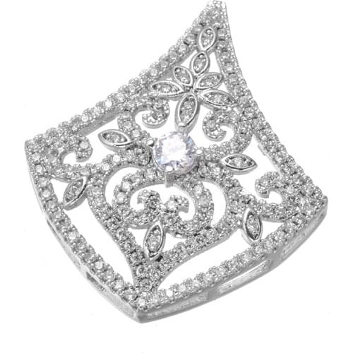 33*26mm Earring Findings Elegant Zircon Flower Charms For Bracelets & Necklaces Diy Connectors for Jewelry Making