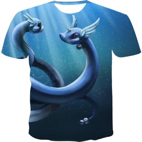 2021 New Summer 3 D T Shirt Men Boy Kid Popular Polyester Breathable Blue Fashion O-neck Anime Pokemon Cool Customize 110-6 Xl