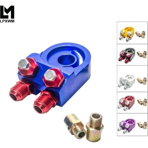 Aluminum Oil Cooler Kit Oil Filter Sandwich Adapter Turbo T3 T4 Engine Plate 10AN 6723