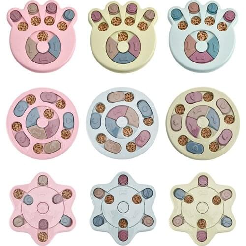 Creative Pet Slow Food Bowl for Small Medium Dogs Puppy Feeding Dispensing Training Disc Plastic Interactive Puzzle Toys