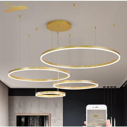 Nordic Luxury Chandelier Lighting Modern Indoor Home Chandeliers Round Acrylic Hanging Lamp Living Room Kitchen Hanging Lights