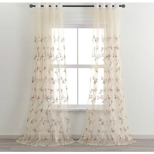 New Pastoral Style Fresh and Modern Curtain Simple Printing and Embroidery Beautiful All-match Screens for Living Room Bedroom