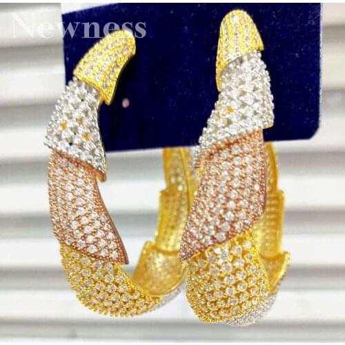 Newness Luxury Bamboo Afrikanische Ohrringe Mode Dubai Silber Braut Schmuck Für Frauen Hochzeit brincos para als mulheres