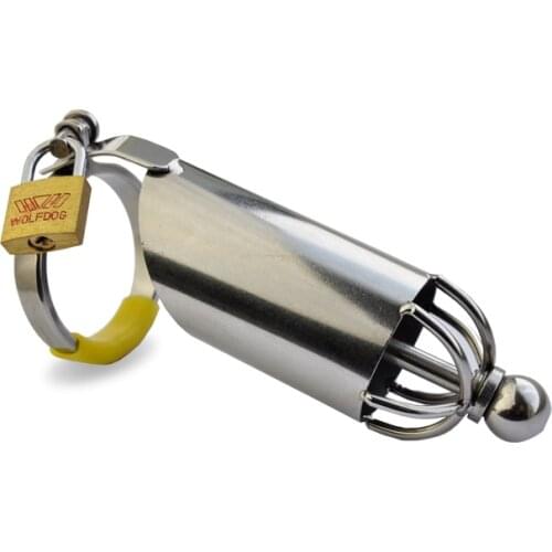 New!Stainless Steel Male Chastity Device with Catheter,Cock Cage,Penis Ring,Penis Lock,Adult Game,Cock Ring A002