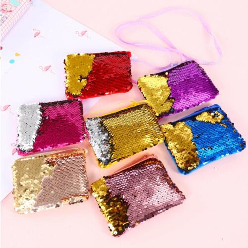 New Fancy Baby Sequins Wallets Coin Purse Change Wallet Kids Girls Lovely Pouch Glittering Clutch Bags Satchel Small Bag
