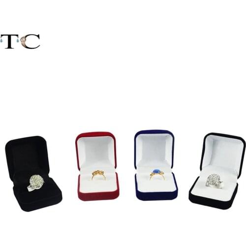 Engagement Velvet Ring Box Jewelry Display Earring Storage Case Wedding Ring Valentines Day Gift Box Ring Container 3 Color