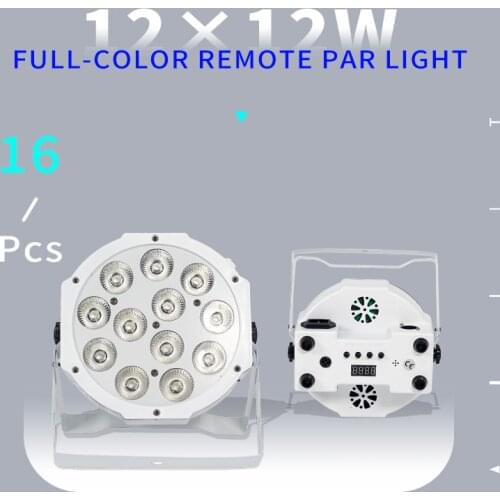 2pcs/lots 12x12w flat par led Flat White Led Par Light 12*12W Smooth RGBW Color Mixing DMX 4/8 Channels Stage Wash