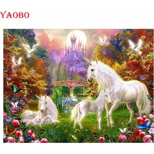 Fantasy art Full Square/Round diamond Embroidery unicorn Fairy tale world 5D DIY Diamond Painting Cross Stitch Adornment Picture