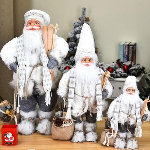 Christmas Decorations 2021 New Years Gift Santa Claus Doll Home Ornaments Childrens Toy Gifts 30/45/60 Cm