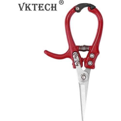 Garden Pruning Shear Stainless Steel Spring Tree Branch Cutter Gardening Scissors Bonsai Plant Trimmer with Safety Buckle