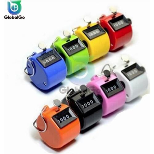 4 Digit Number Counters Hand Finger Mechanical Manual Counting Tally Clicker Timer Outdoor Sport Golf Soccer Counter Key Ring