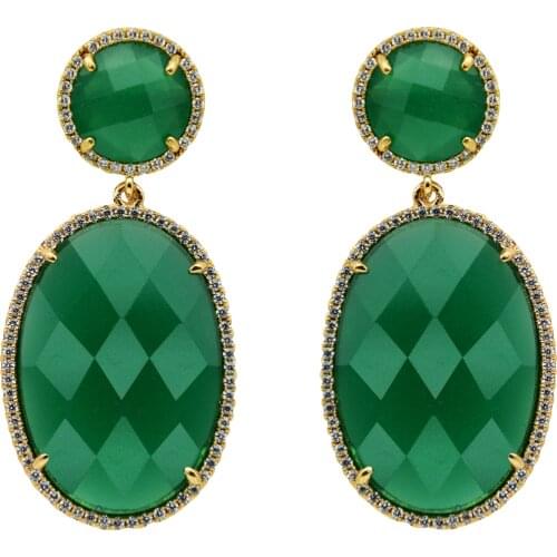 Drop earrings for women summer fashion jewelry 2019 luxury cubic zirconia oval shape charm diy earrings