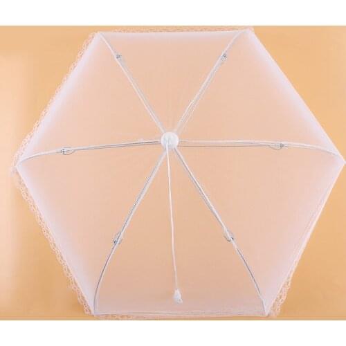 Mesh Food Cover Dish Umbrella Collapsible Protector Tent Keep Out Flies Bugs Kitchen Tool Detachable Dish Folding Cover