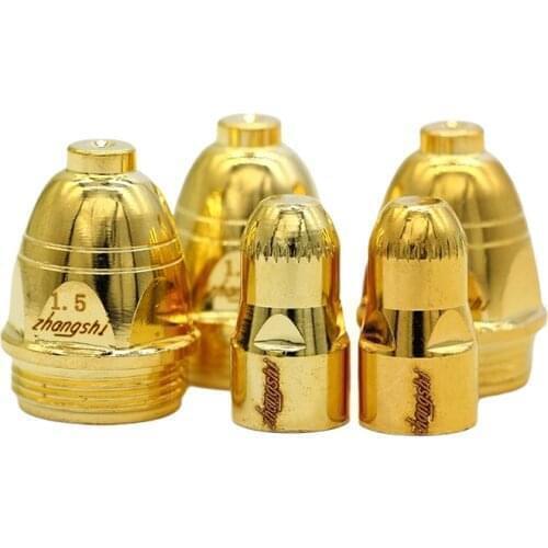 Zhangs P80 Air CNC plasma cutting tip nozzle electrode nozzle upgrade durable gold yellow P80 EFI LGK-100 plasma cutter nozzle