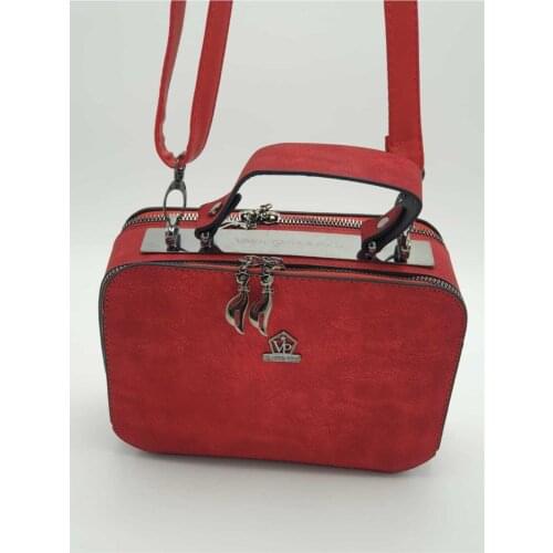 Messenger Bag Red Color Mesh Pattern