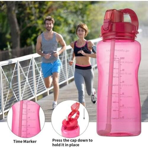 Top!-Gradient Large-Capacity Sports Water Bottle with Straw Sports Fitness Water Bottle Outdoor Water Bottle