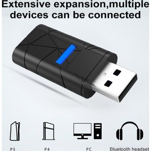 USB Adapters BT 5.0 USB Wireless Audio Adapter Earphone Receiver Transmitter For PS4 PS5 Game Controller For Switch PC