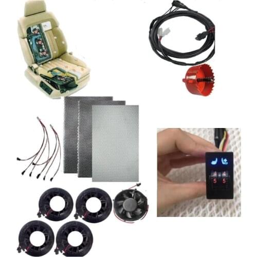 12 v vehicle fan air cooling fan for cars auto cool car ventilation and carbon fiber heating system with 5 shift rocker swtich