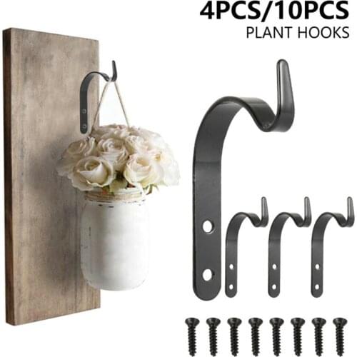 Iron Hanging Plant Hanger Hook Outdoor Garden Basket Brackets Flower Pot