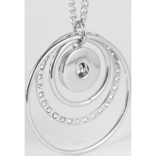 HOT sales round circle snap button jewelry pendant Necklace XH6365 (fit 18mm 20mm snaps)
