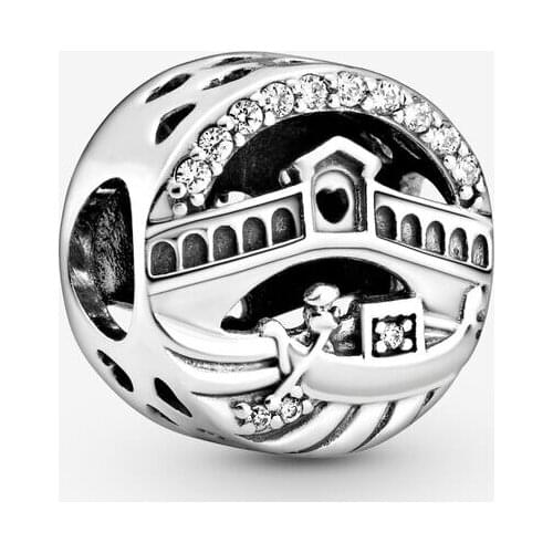 New Original 925 Sterling Silver Bead Ponte di Rialto Charm Travel Fit Pandora Bracelet Necklace DIY Women Jewelry