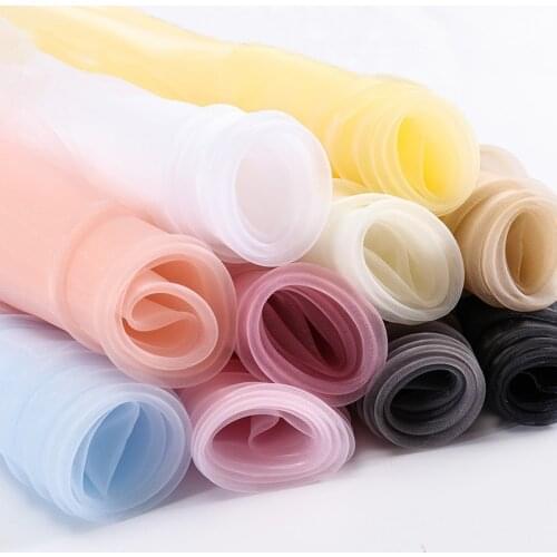 1 Meter Gauze Organza Fabric For Dress Garment Doll DIY Sewing Colorful Tulle Organza Fabric for Party Wedding Decoraction