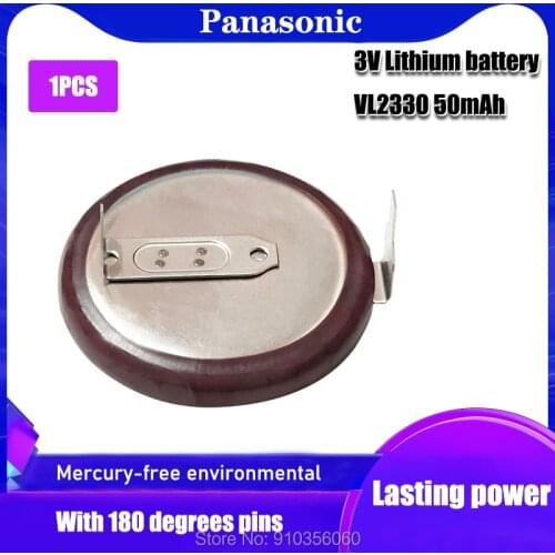 100% Original Panasonic VL2330 VL 2330 Rechargeable lithium battery coin cell for car key button with 180 degrees pins