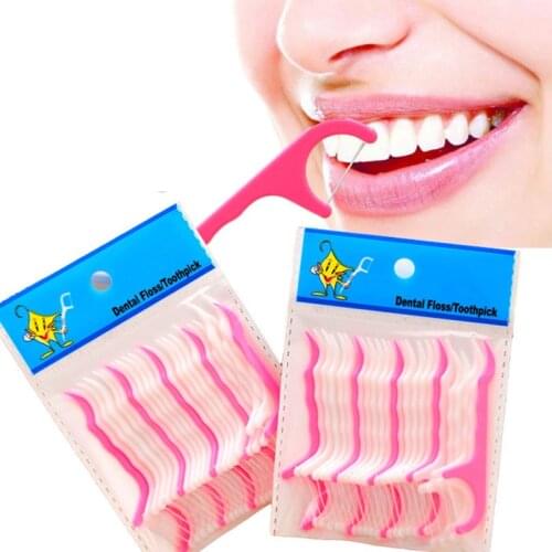 100 Pcs/Lot Disposable Dental Flosser Interdental Brush Teeth Stick Toothpicks Floss Pick Oral Gum Teeth Cleaning Care