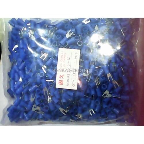 1000pcs RV2-4 #8 TO-JTK copper material ring shaped insulated terminal