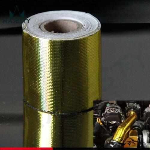 2"x15" Roll Self Adhesive Reflective Gold High Temperature Heat Shield Wrap Tape GOLD