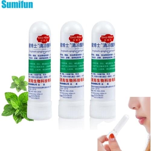 3pcs Sumifun Upgrade Mint Nasal Inhaler Rhinitis Cream Anti-Drowsy Relief Sneezing Runny Nose Headache Herbal Cool Essential Oil