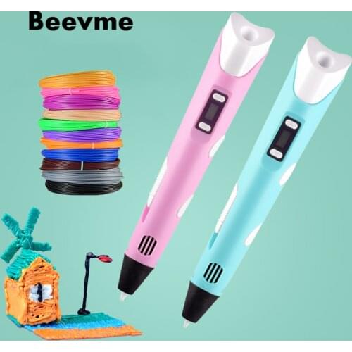 3D Pen PLA Filament 3D Printing Pen Drawing DIY Pen With LCD Display Creative Toy Birthday Gift For Kids Design