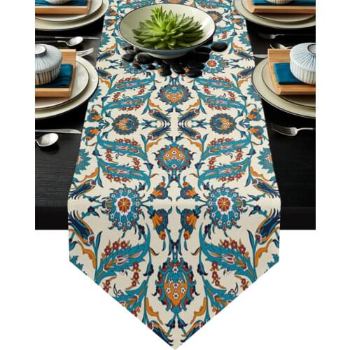 Arabesque Arabian Flowers Modern Table Runner Wedding For Party Event Home Decoration Table Cover Mat Decor Accessories