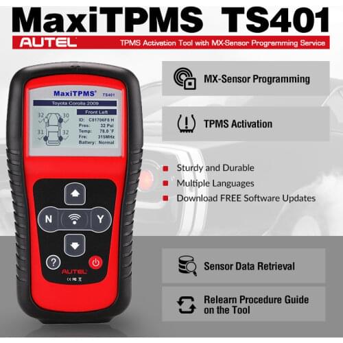 Autel TS401 TPMS Diagnostic Tool Copy ID 315mhz 433mhz Sensor Activation Programming Mx-Sensor MaxiTPMS Tyre Pressure Tester