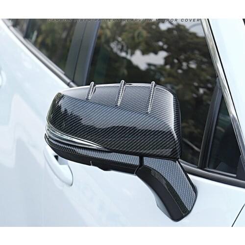Car-styling DOOR SIDE REARVIEW MIRROR COVER Shell STICKER TRIM Strip For Toyota RAV4 RAV-4 2019 2020 Auto Parts