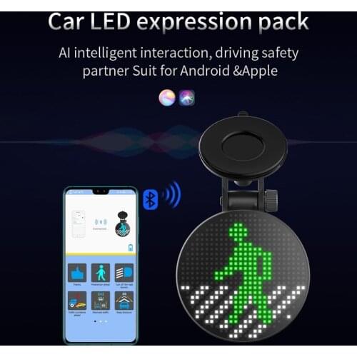 Wireless Car Sign LED Emotion programmable Message display Board 1700mah APP Siri Car accessories fit for IOS Android