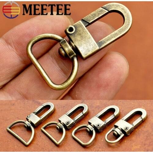 Meetee 10pcs Bronze Lobster Buckle ID10/20/25/32mm Spring Hang Hook for Pet Collar Luggage Key Chain Crafts Accessories BF267