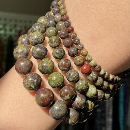 Wholesale 15” Natural Dragon Blood Stone Beads 4 6 8 10 12mm Round Loose Spacer Beads For Jewelry Making Diy Bracelet Necklace