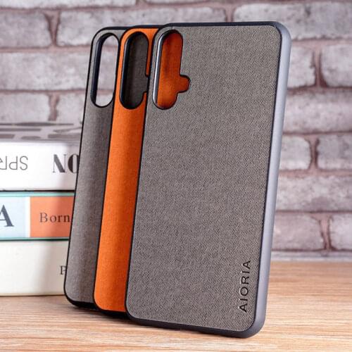 Case for Huawei Nova 5 Pro coque Luxury textile Leather skin soft TPU hard phone cover for Huawei nova 5 pro case funda capa
