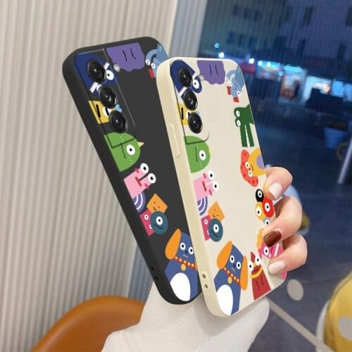 Onlookers Monster Liquid Case For Samsung Galaxy S21 S20 FE S10 S9 Ultra Plus S10e Note 20 ultra 10 9 Plus Soft Phone Cover Case