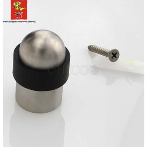 CHICOO Modern Stainless Steel Glass Door Fittings Floor Door Stopper Rouber Doorstops