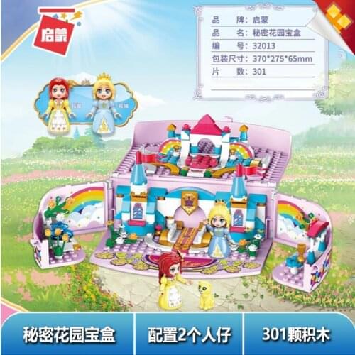 Girl friends Princess City Series Enlighten Building Blocks 32013 Girl Princess Secret Garden Treasure Box DIY Bricks Toys Gift