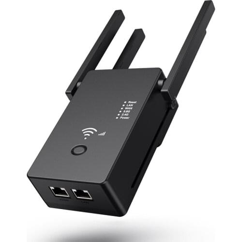 Dual Band Wireless Repeater WiFi Range Extender 1200Mbps 5.8GHz&2.4GHz Wireless Router Signal Booster Through Wall AP Mode