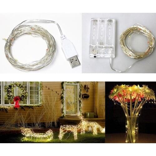 Copper Wire Fairy Garland 5/10M Waterproof USB and Battery LED string lights for Wedding Christmas New Year Holiday Decoration