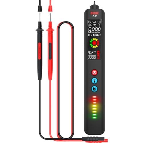 X2 Smart Digital Multimeter Infrared Temperature Measuring LCD Screen AC DC Voltage Detector Pen LED Flashlight Accurate