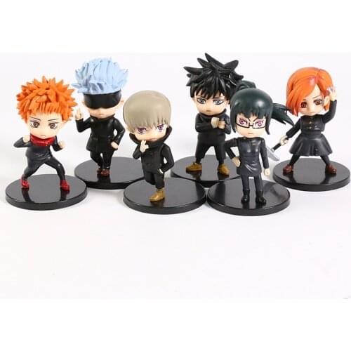 Jujutsu Kaisen Gojo Satoru Itadori Yuji Fushiguro Megumi Kugisaki Nobara Zenin Maki Inumaki Toge Figure Toys PVC Cute Dolls Set
